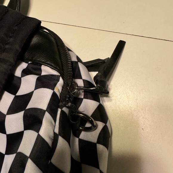 High End Black & White Checkered Women’s Padded Backpack Laptop Bag FIXED - Picture 7 of 9